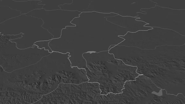 Perbesar Pada Silesia Voivodeship Polandia Diuraikan Oblique Perspektif Bilevel Peta — Stok Foto