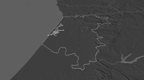 Ampliar Aveiro Distrito Portugal Esbozado Perspectiva Oblicua Mapa Elevación Bilevel — Foto de Stock