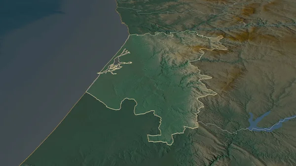 Powiększ Obraz Aveiro Dzielnica Portugalii Perspektywa Ukośna Mapa Pomocy Topograficznej — Zdjęcie stockowe