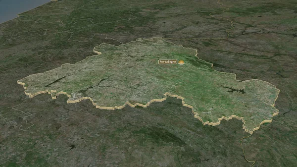 Portalegre ポルトガルの地区 で拡大してください 嘘の見方だ 衛星画像 3Dレンダリング — ストック写真