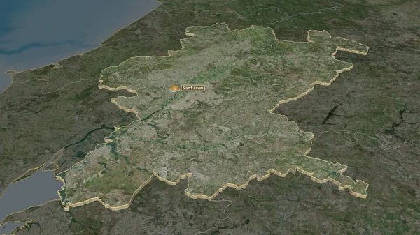 Santarem District Portugal でズームアウト 嘘の見方だ 衛星画像 3Dレンダリング — ストック写真