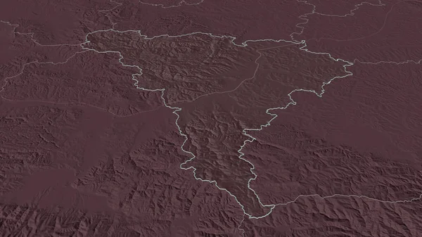 Ampliar Alba Condado Rumania Esbozado Perspectiva Oblicua Mapa Coloreado Tocado — Foto de Stock