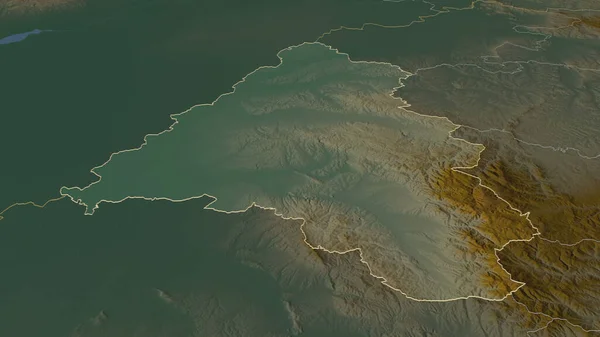 Zoom Bihor Município Romênia Delineado Perspectiva Óbvia Mapa Topográfico Relevo — Fotografia de Stock