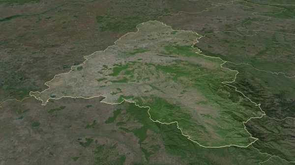 Powiększ Bihor Okręg Rumunii Zarysowane Perspektywa Ukośna Zdjęcia Satelitarne Renderowanie — Zdjęcie stockowe