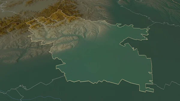 Ampliar Buzau Condado Rumania Esbozado Perspectiva Oblicua Mapa Topográfico Relieve — Foto de Stock