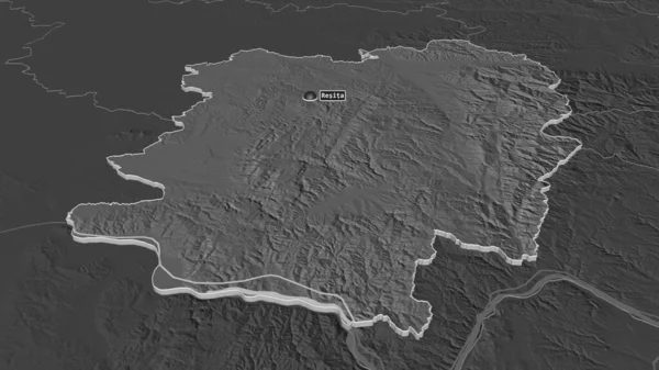 Ampliar Caras Severin Condado Rumania Extruido Perspectiva Oblicua Mapa Elevación — Foto de Stock