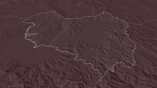 Ampliar Covasna Condado Rumania Esbozado Perspectiva Oblicua Mapa Coloreado Tocado — Foto de Stock