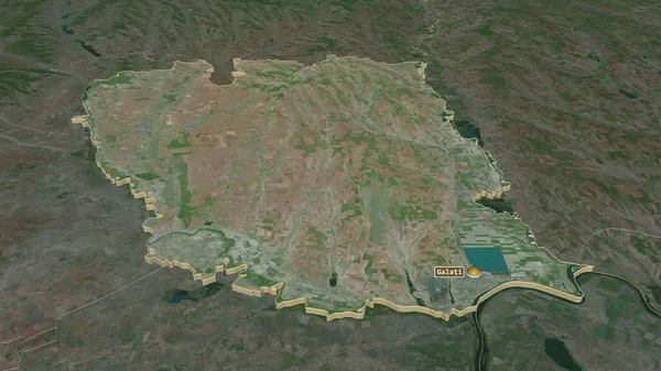 Zooma Galati Grevskapet Rumänien Extruderade Svagt Perspektiv Satellitbilder Rendering — Stockfoto