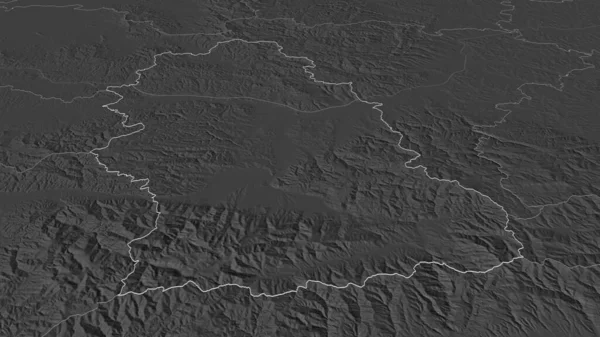 Ampliar Hunedoara Condado Rumania Esbozado Perspectiva Oblicua Mapa Elevación Bilevel — Foto de Stock