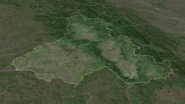 Zoom Sur Harghita Comté Roumanie Perspective Oblique Imagerie Satellite Rendu — Photo
