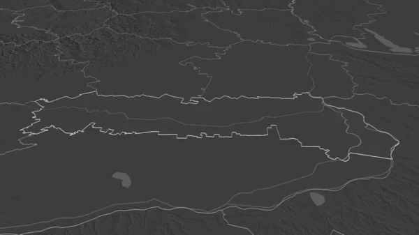 Perbesar Wilayah Ialomita Rumania Oblique Perspektif Bilevel Peta Elevasi Dengan — Stok Foto