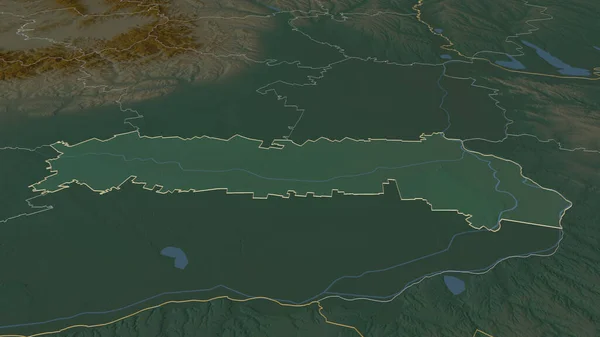 Powiększ Ialomitę Okręg Rumuński Perspektywa Ukośna Mapa Pomocy Topograficznej Wodami — Zdjęcie stockowe