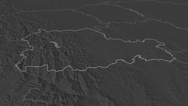 Ampliar Neamt Condado Rumania Esbozado Perspectiva Oblicua Mapa Elevación Bilevel — Foto de Stock