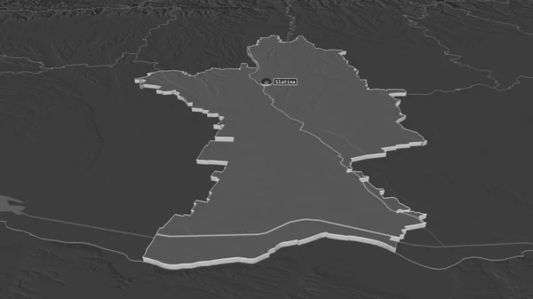 Ampliar Olt Condado Rumania Extruido Perspectiva Oblicua Mapa Elevación Bilevel —  Fotos de Stock