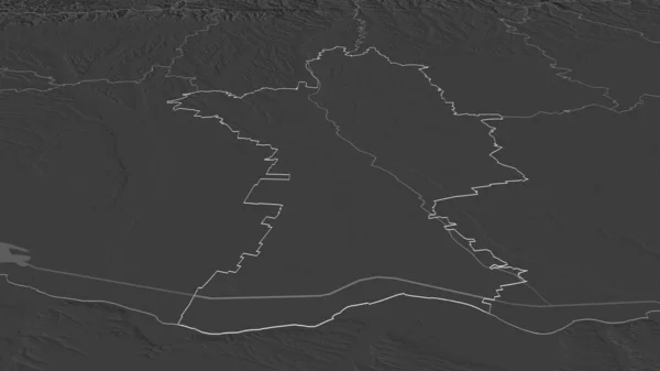 Zoom Olt Contea Romania Delineato Prospettiva Obliqua Mappa Elevazione Bilivello — Foto Stock