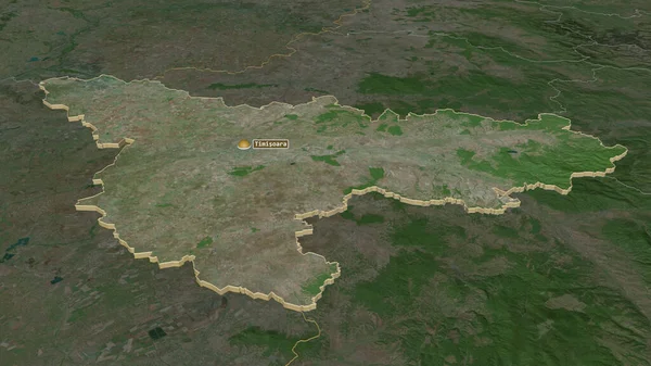 Timis Romanya Eyaleti Yakınlaştırma Yapıldı Belirsiz Bir Bakış Açısı Uydu — Stok fotoğraf