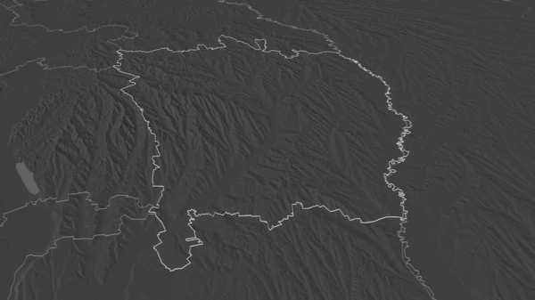 Zoom Auf Vaslui Kreis Rumänien Skizziert Schräge Perspektive Karte Der — Stockfoto
