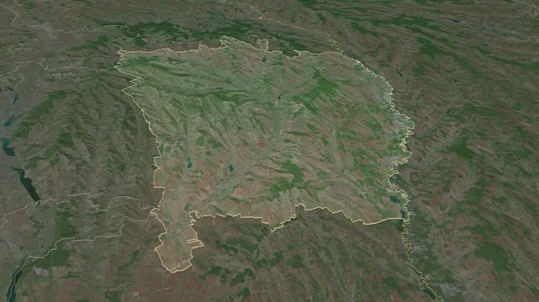 Zoom Sur Vaslui Comté Roumanie Perspective Oblique Imagerie Satellite Rendu — Photo