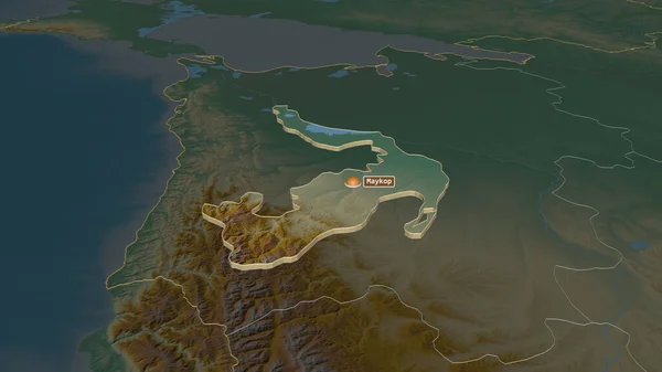 Powiększ Adygey Republika Rosji Wytłaczane Perspektywa Ukośna Mapa Pomocy Topograficznej — Zdjęcie stockowe