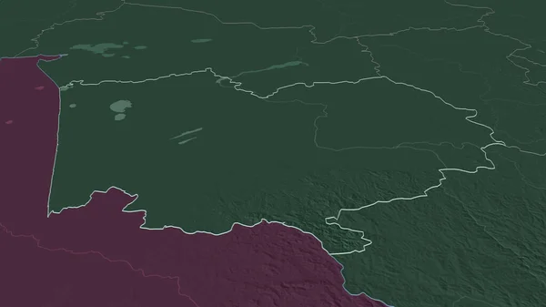 Ampliar Altay Territorio Rusia Esbozado Perspectiva Oblicua Mapa Coloreado Tocado — Foto de Stock