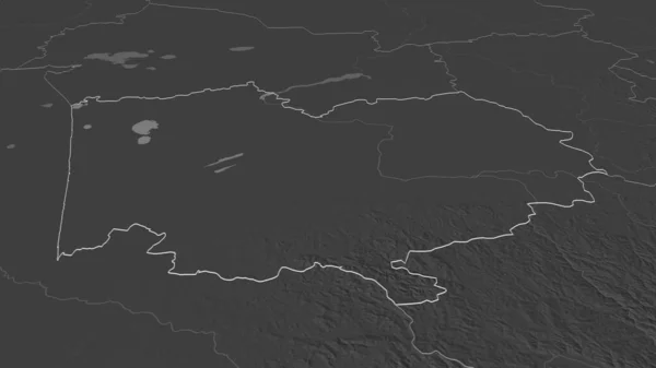 Ampliar Altay Territorio Rusia Esbozado Perspectiva Oblicua Mapa Elevación Bilevel — Foto de Stock