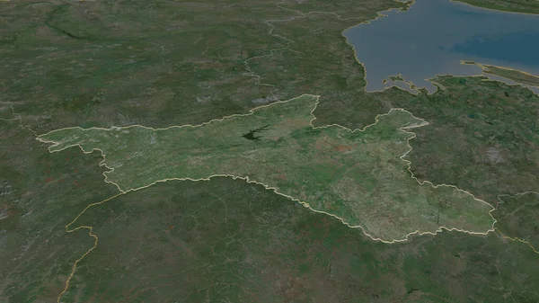 Zooma Amur Regionen Ryssland Beskrivs Svagt Perspektiv Satellitbilder Rendering — Stockfoto