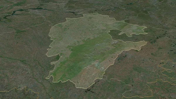 Zoom Sur Bachkortostan République Russie Esquissé Perspective Oblique Imagerie Satellite — Photo