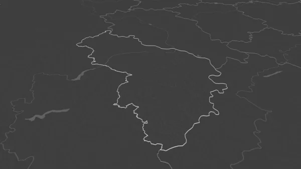 Powiększ Belgorod Region Rosji Przedstawione Perspektywa Ukośna Dwupoziomowa Mapa Wysokości — Zdjęcie stockowe