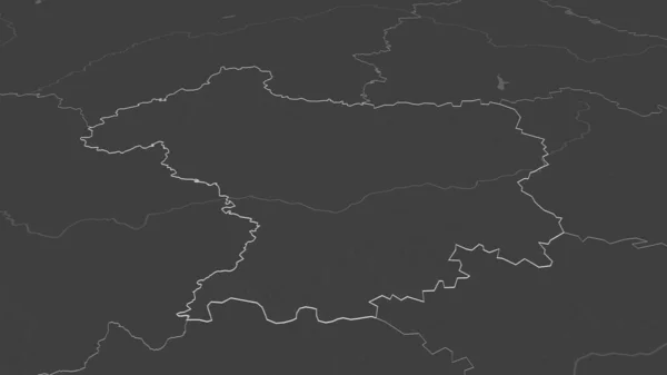 Ampliar Bryansk Región Rusia Esbozado Perspectiva Oblicua Mapa Elevación Bilevel — Foto de Stock