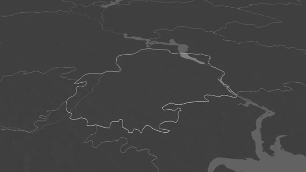Zoom Auf Tschuwaschen Republik Russland Umrissen Schräge Perspektive Karte Der — Stockfoto