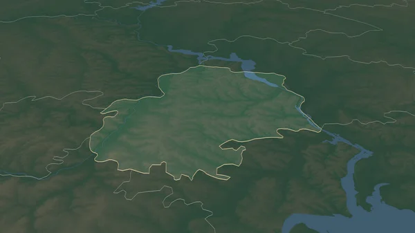 Zoom Chuvash Repubblica Russia Delineato Prospettiva Obliqua Mappa Topografica Rilievo — Foto Stock