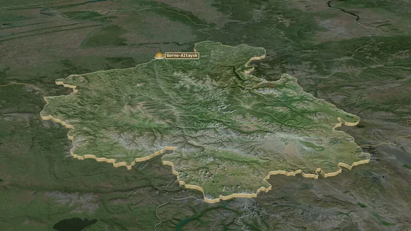 Gorno Altay Rusya Cumhuriyeti Yakınlaştırın Belirsiz Bir Bakış Açısı Uydu — Stok fotoğraf