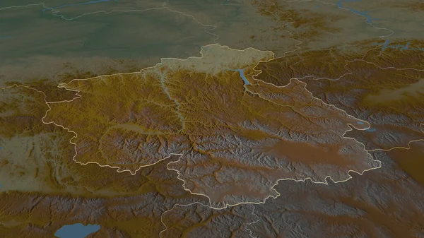 Ampliar Gorno Altay República Rusia Esbozado Perspectiva Oblicua Mapa Topográfico — Foto de Stock