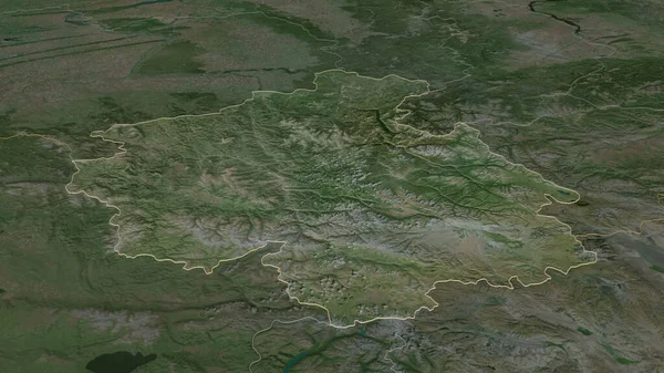 Közelíts Gorno Altay Oroszországi Köztársaság Kötelező Perspektíva Műholdas Képek Renderelés — Stock Fotó