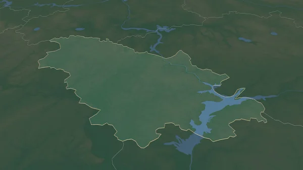 Zoom Sur Ivanovo Région Russie Esquissé Perspective Oblique Carte Topographique — Photo