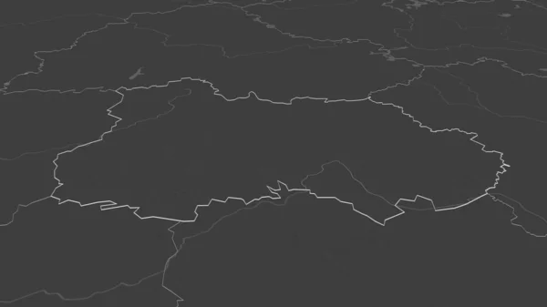 Powiększ Kalugę Region Rosji Perspektywa Ukośna Dwupoziomowa Mapa Wysokości Wodami — Zdjęcie stockowe