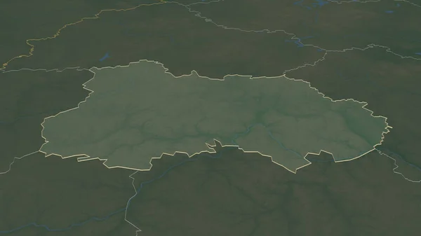 Ampliar Kaluga Región Rusia Delineado Perspectiva Oblicua Mapa Topográfico Relieve — Foto de Stock