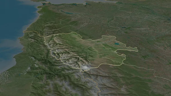 Karachay Cherkess ロシア共和国 のズームアウト概要 嘘の見方だ 衛星画像 3Dレンダリング — ストック写真