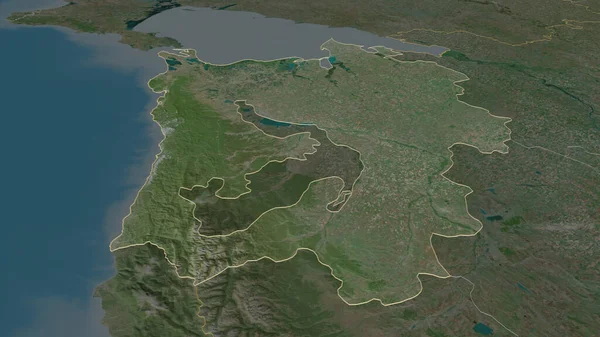 Ampliar Krasnodar Territorio Rusia Esbozado Perspectiva Oblicua Imágenes Satélite Renderizado — Foto de Stock