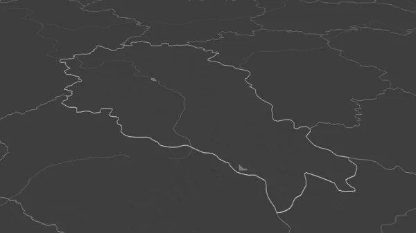 Powiększ Kursk Region Rosji Przedstawione Perspektywa Ukośna Dwupoziomowa Mapa Wysokości — Zdjęcie stockowe