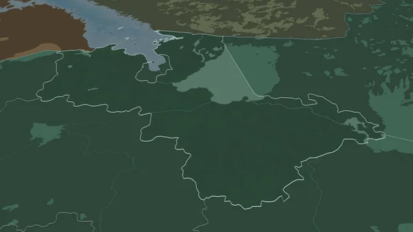 Přiblížit Leningrad Region Ruska Nastínil Úhlová Perspektiva Barevná Hrbolatá Mapa — Stock fotografie