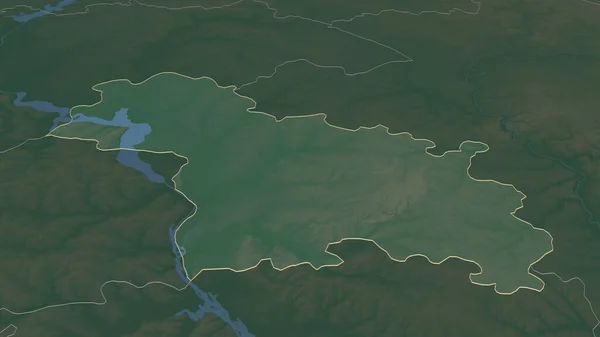 Zbliżenie Mariy Republika Rosji Zarysowane Perspektywa Ukośna Mapa Pomocy Topograficznej — Zdjęcie stockowe