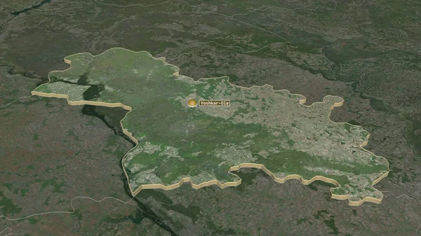 Perbesar Daerah Mariy Republik Rusia Oblique Perspektif Citra Satelit Perender — Stok Foto