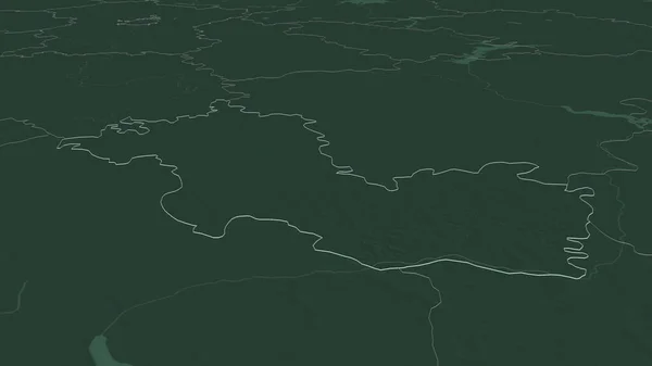 モルドビア ロシア共和国 でズームアウト概要 嘘の見方だ 水面と行政区画の色と衝突した地図 3Dレンダリング — ストック写真