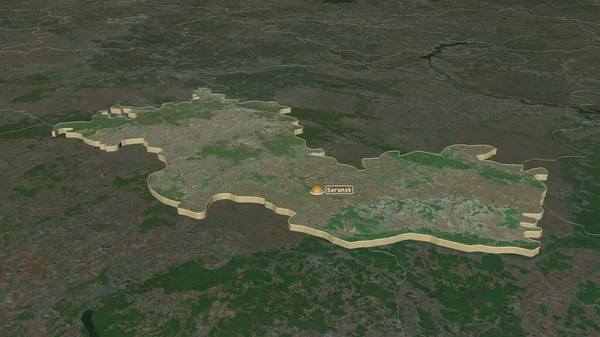 Μεγέθυνση Στη Μορδοβία Δημοκρατία Της Ρωσίας Εξωθείται Λήθη Προοπτική Δορυφορικές — Φωτογραφία Αρχείου