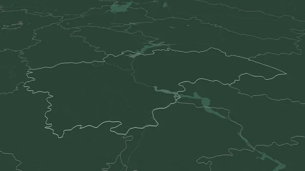 Powiększ Niżegorod Region Rosji Przedstawione Perspektywa Ukośna Kolorowa Wyboista Mapa — Zdjęcie stockowe