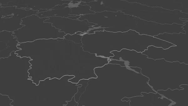 Powiększ Niżegorod Region Rosji Przedstawione Perspektywa Ukośna Dwupoziomowa Mapa Wysokości — Zdjęcie stockowe