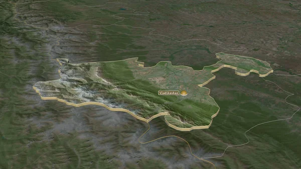 Ampliar Osetia Del Norte República Rusia Extruido Perspectiva Oblicua Imágenes — Foto de Stock
