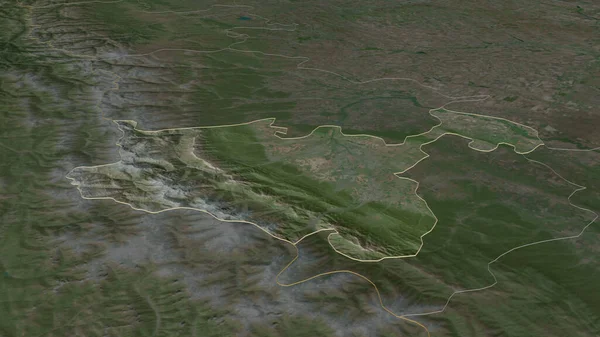 Ampliar Sobre Osetia Del Norte República Rusia Esbozado Perspectiva Oblicua — Foto de Stock