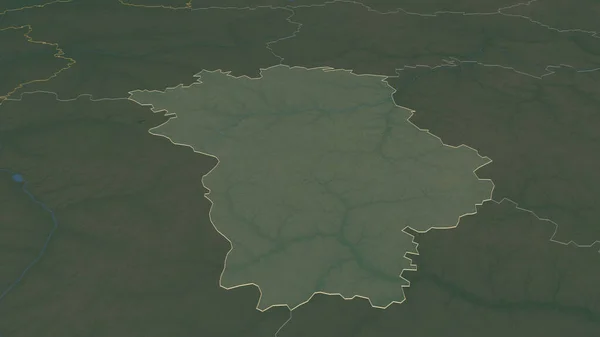Zoom Orel Regio Van Rusland Geschetst Obliek Perspectief Topografische Reliëfkaart — Stockfoto